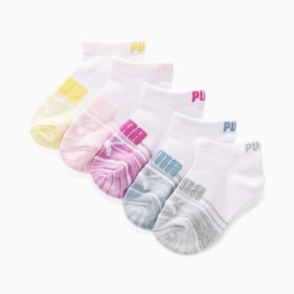 Kids' Low Cut Socks [6 Pack], WHITE / PINK, extralarge